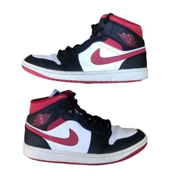2020 Nike Air Jordan 1 Mid Gym Red Black White Size 9 - Picture 1 of 16